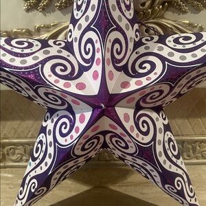 NWT Purple and White Large Decorative 21” Hanging Star